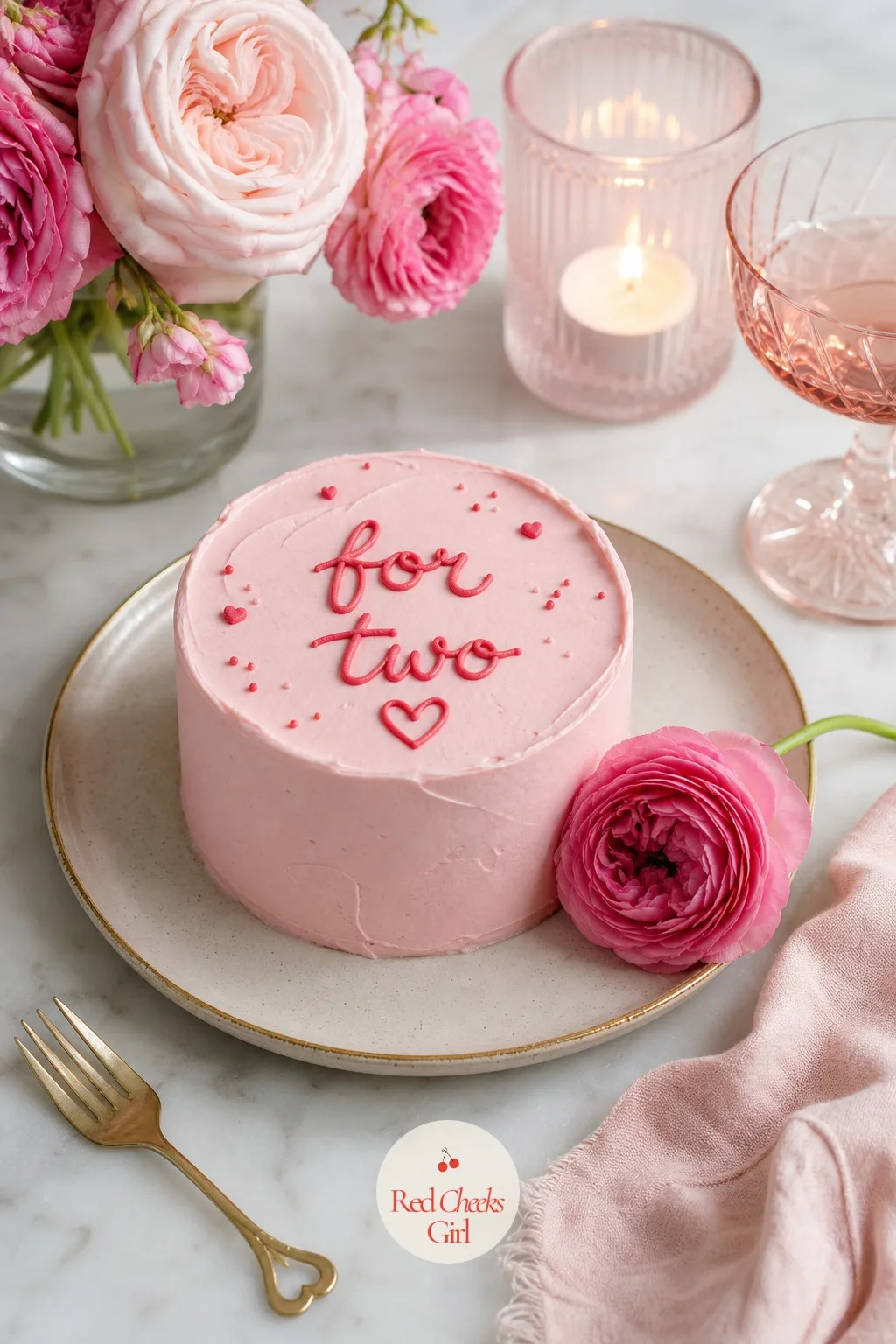Classic Pink Bento Cake for Two — Not every valentine's evening needs a cake that outlives the week in the fridge. Valentine cake