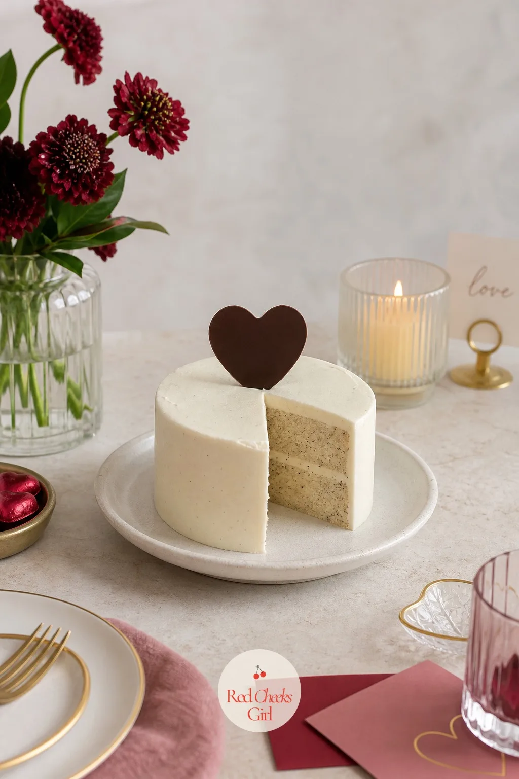 Vanilla Bean Bento Cake with Heart Topper — This is the beginner's version of the whole bento category, the one to start with if a two-person cake has never