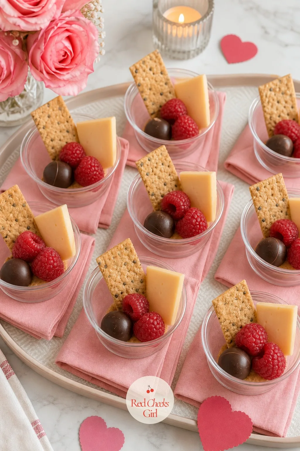 Build-Your-Own Charcuterie Cups — One board, ten hands, and someone always ends up without a cracker left. Valentine charcuterie board