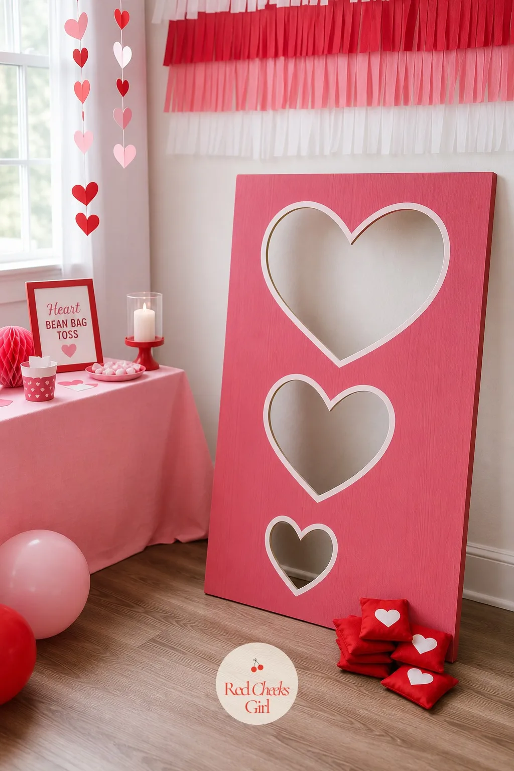 Heart Bean Bag Toss — Some kids need to throw something, and giving them a felt heart instead of a real ball keeps the rest of the room from flinching every