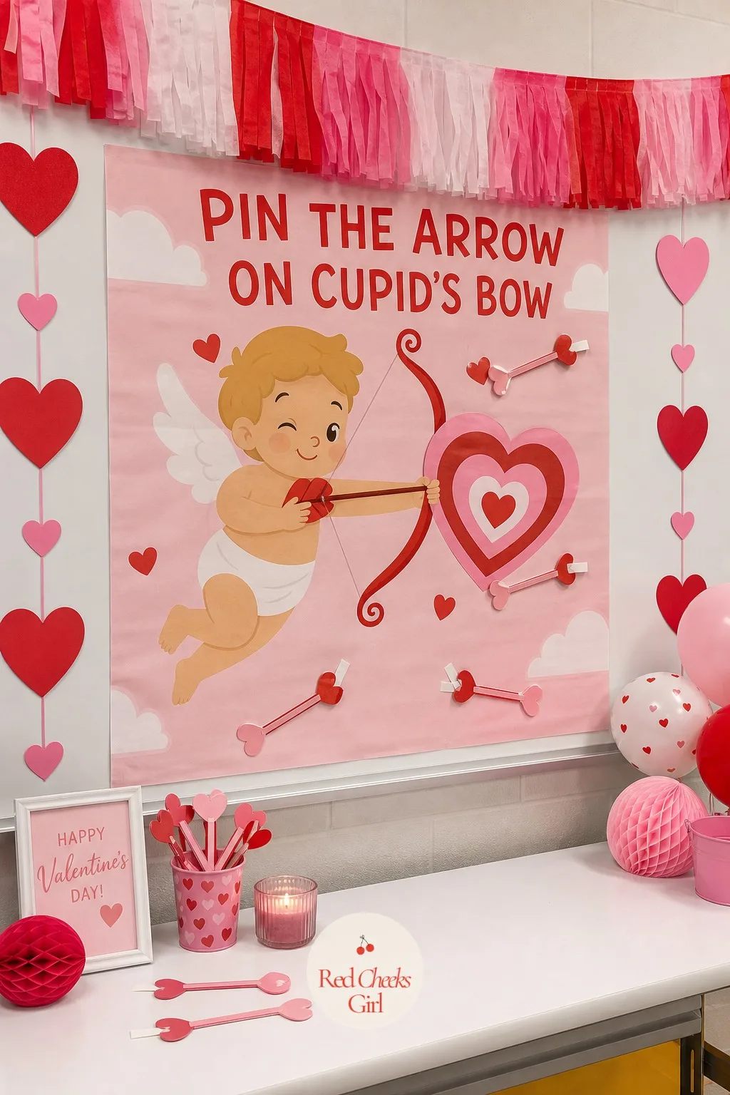 Pin the Arrow on Cupid's Bow — A classic game only lasts this long because it never stops working, and swapping the donkey's tail for cupid's arrow costs