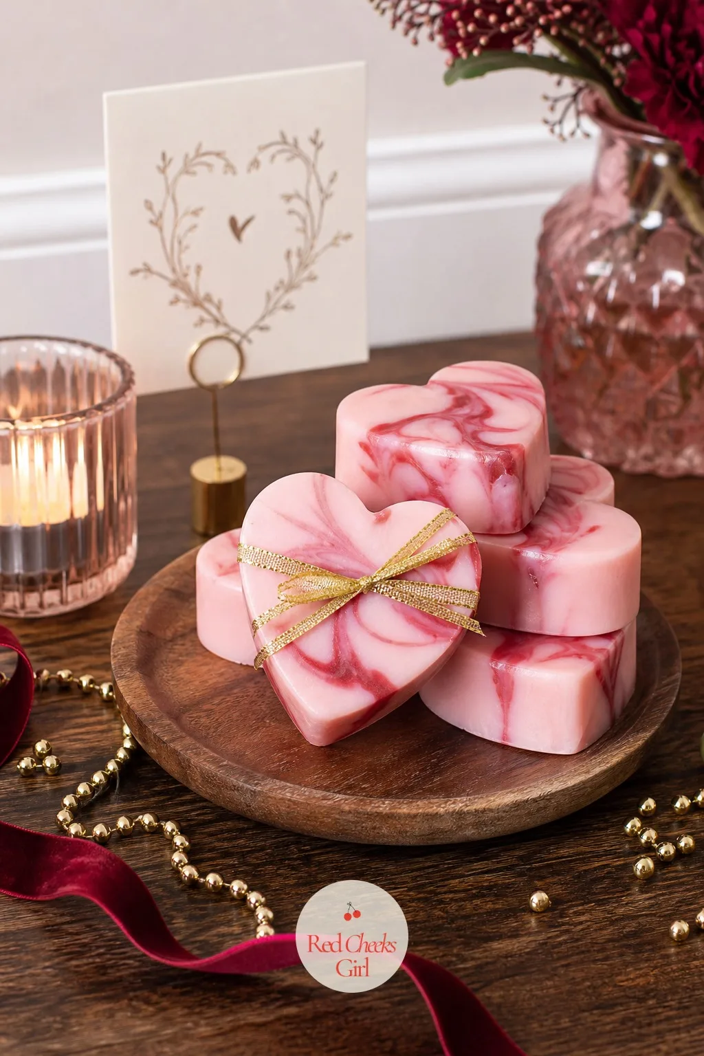 Marbled Heart Soap Bars — A plain bar of soap in a bathroom dish barely gets noticed. Valentine crafts for adults