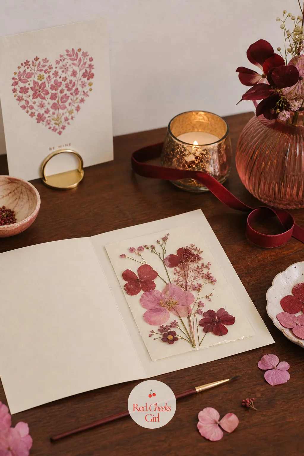 Pressed Flower Cards — A store-bought card gets read once and thrown out within the week. Valentine crafts for adults