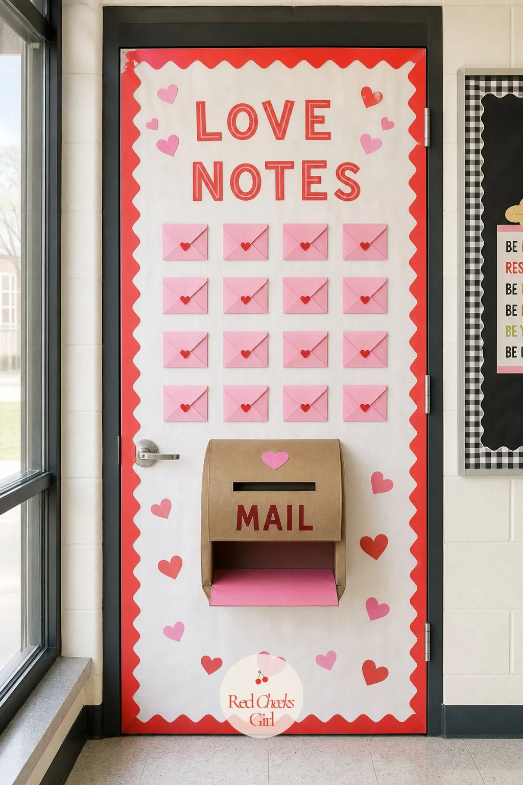 Love Notes Mailbox Door — This one gives every student a reason to walk up close. Valentine door decorations
