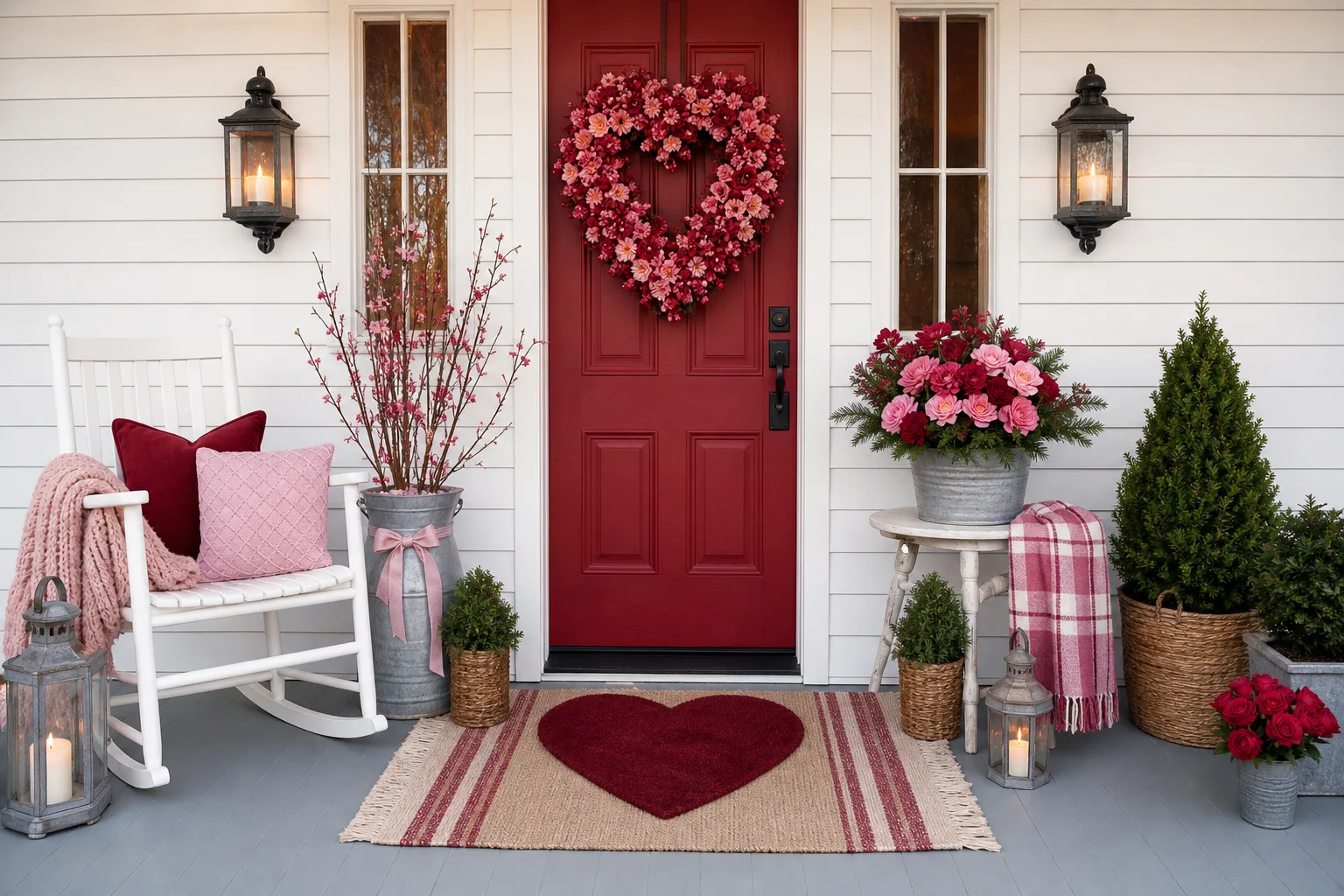 20 Valentine Front Porch Ideas for a Welcome the Neighbors Will Notice