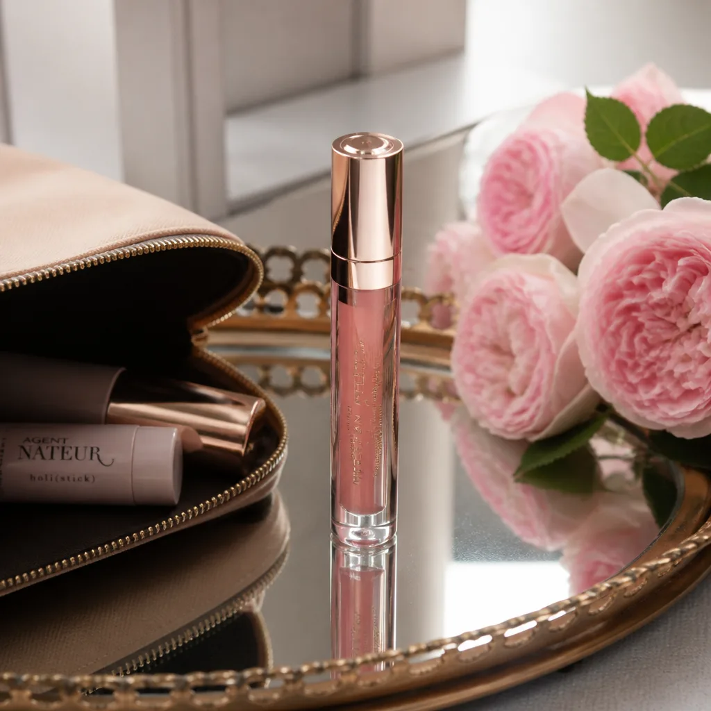 Tinted Lip Oil Serum — A glossy, tinted lip product that adds shine and a wash of colour in one swipe, small enough to live in any bag. Valentine gifts for