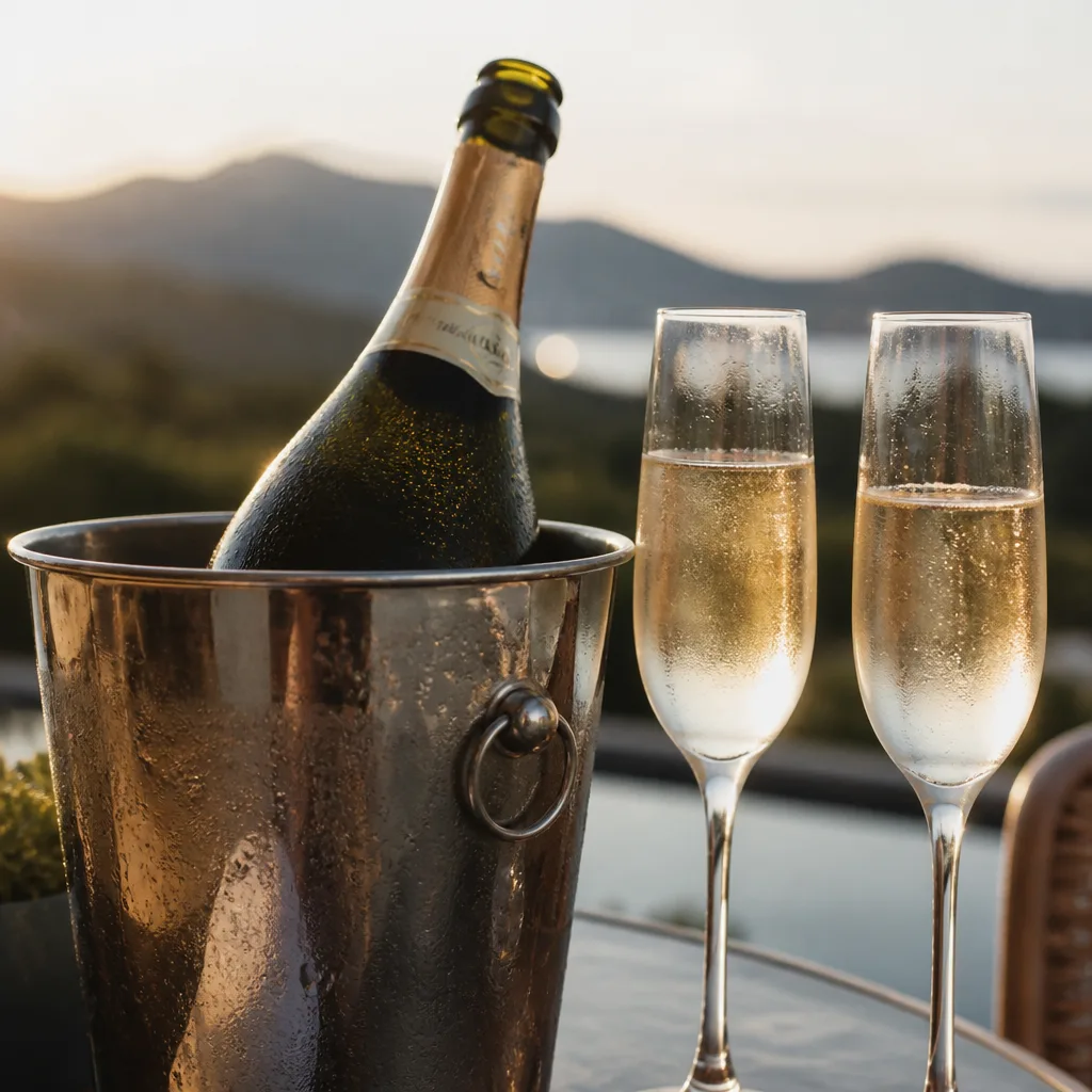 Vintage Sparkling Wine — A bottle of proper vintage sparkling wine, meant for toasting rather than background drinking. Valentine gifts for girlfriend