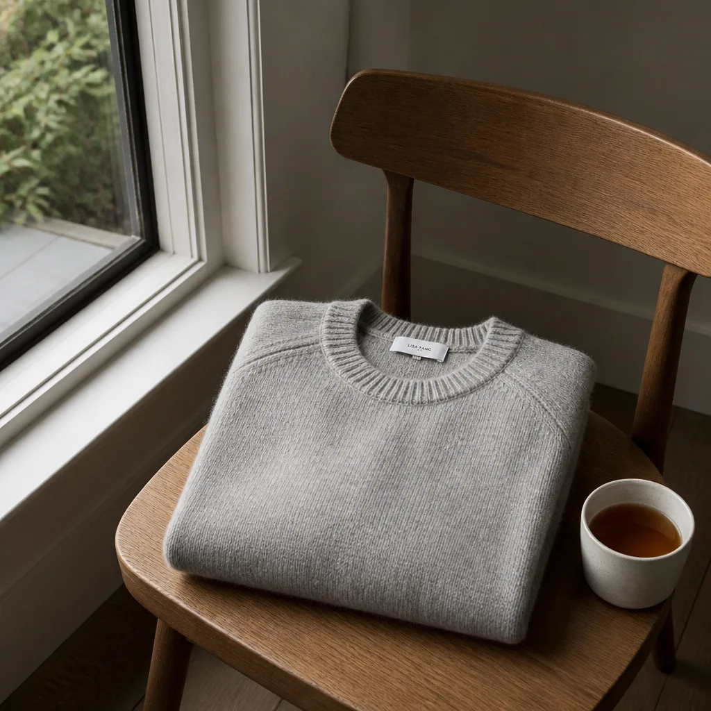 Cashmere Crew Sweater — He reaches for the same three jumpers every winter, and at least one of them has a hole at the elbow he refuses to admit exists.