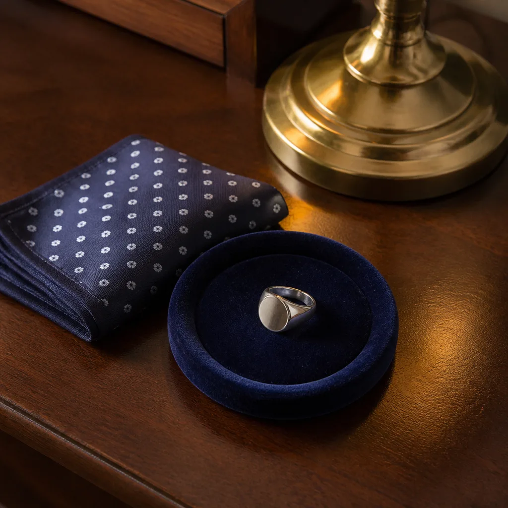 Signet Ring — For the husband who already wears his wedding band and nothing else, and has quietly hinted he would not mind one more piece. Valentine gifts for