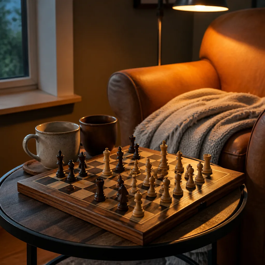 Wooden Chess Set — He likes a slower kind of evening, the sort that does not involve a screen. Valentine gifts for husband