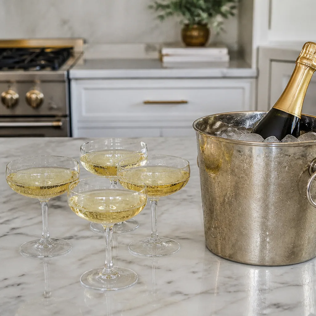 Champagne Coupe Set — A dinner-for-two plan needs proper glasses, and a set of champagne coupes with a slightly vintage, rounded shape does more for the mood