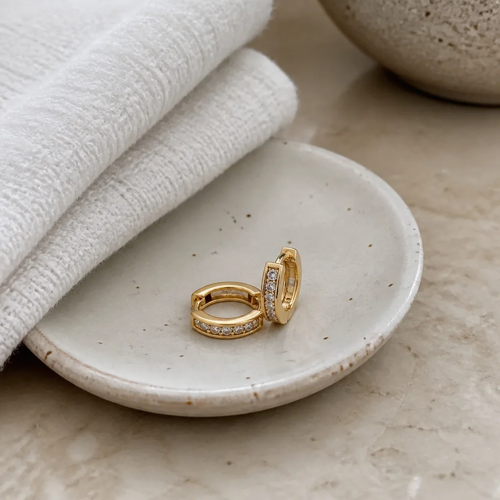 Diamond Huggie Earrings — Statement jewelry gets all the attention, but the earrings she actually wears every single day are usually the quiet ones. Valentine
