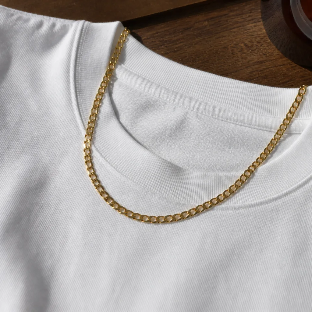 Gold Curb Chain Necklace — If her jewelry box is already full of delicate gold, a flat, twisted curb chain gives her one more piece that actually gets worn