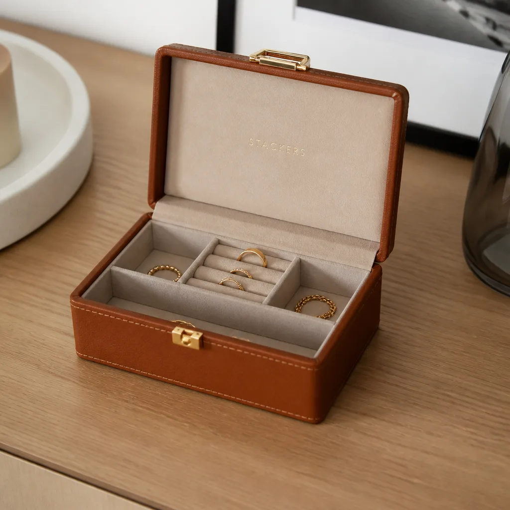 Leather Jewelry Box — Give her a new ring or chain and you have also just handed her a problem: where it lives. Valentine gifts for wife