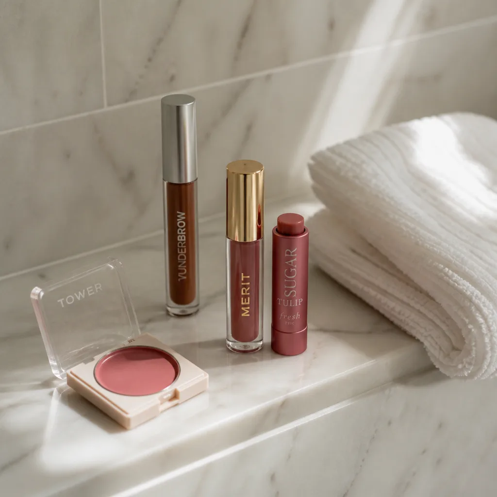 Mini Makeup Set — A full-size foundation in the wrong shade is a wasted gift, which is why a small set of staples works better: a cream blush, a brow gel, a