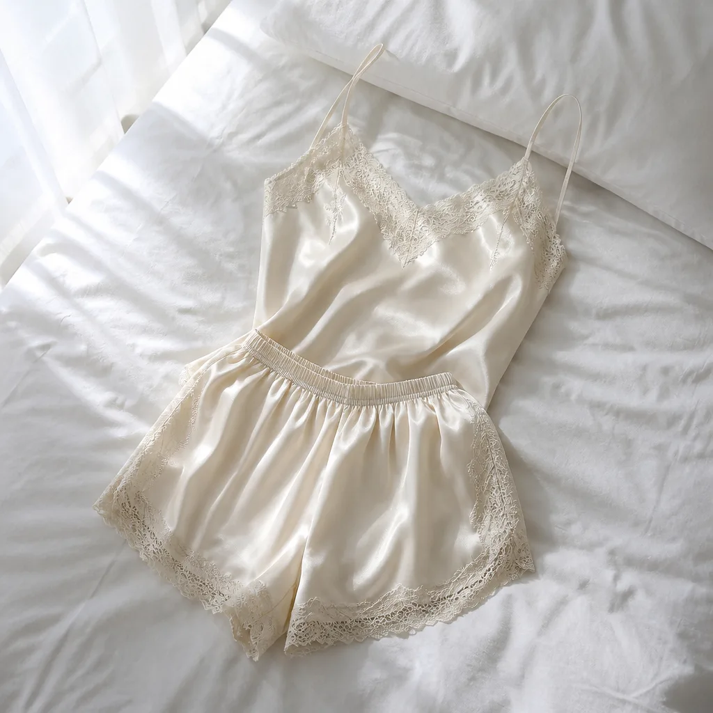 Silk Camisole Set — A pyjama set bought out of obligation gets worn once for a photo and never again. Valentine gifts for wife