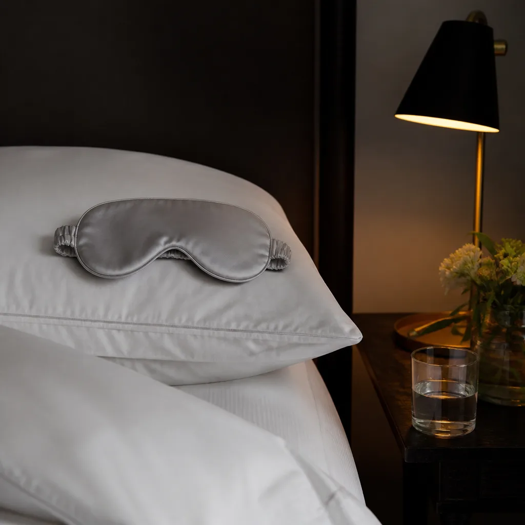 Silk Eye Mask — Sleep is the one luxury most wives never actually give themselves time for, and a silk eye mask with a soft, contoured shape blocks light