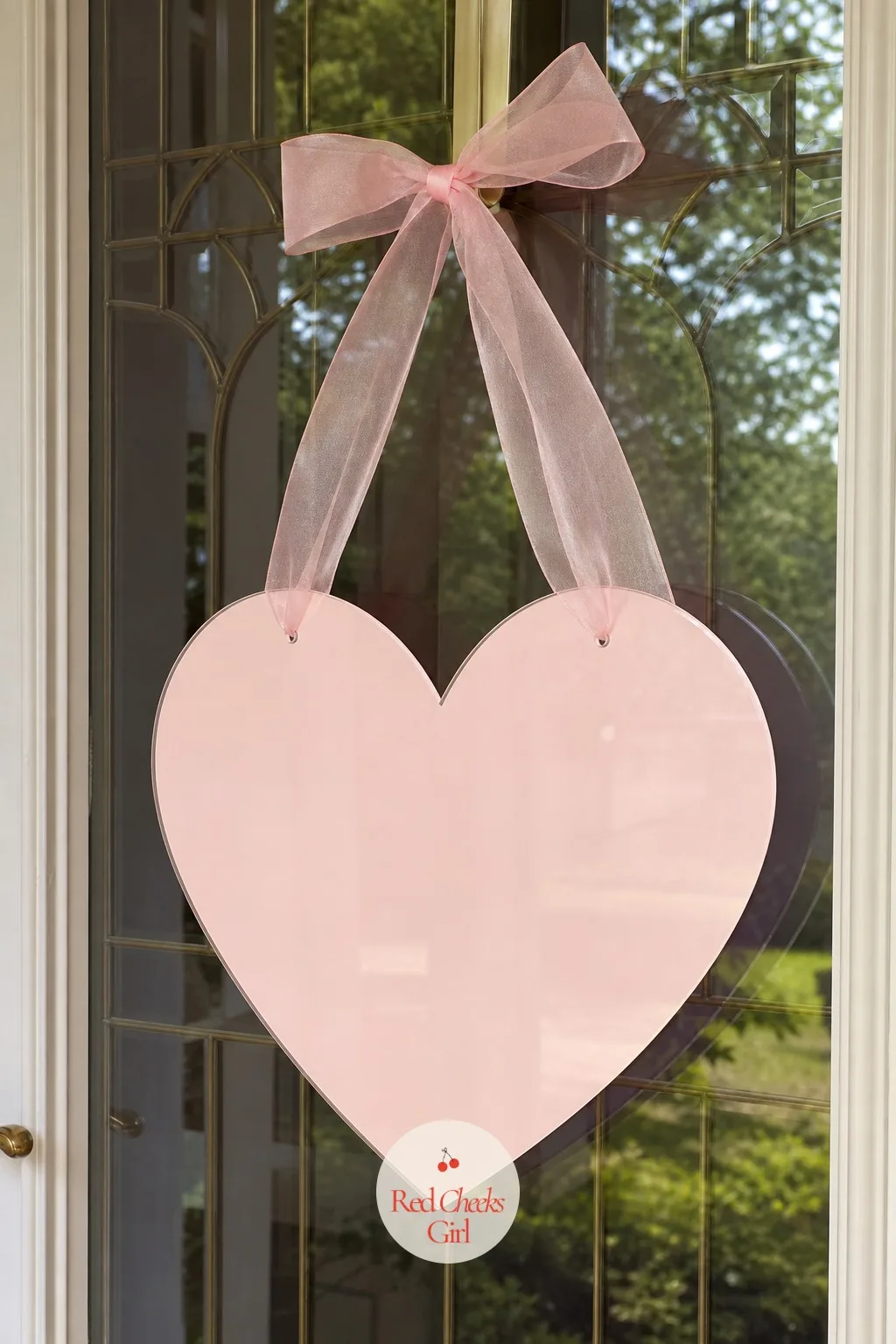 Acrylic Heart Wreath — Glossy, a little bit lucite coffee table, nothing fussy about it at all. Valentine wreath