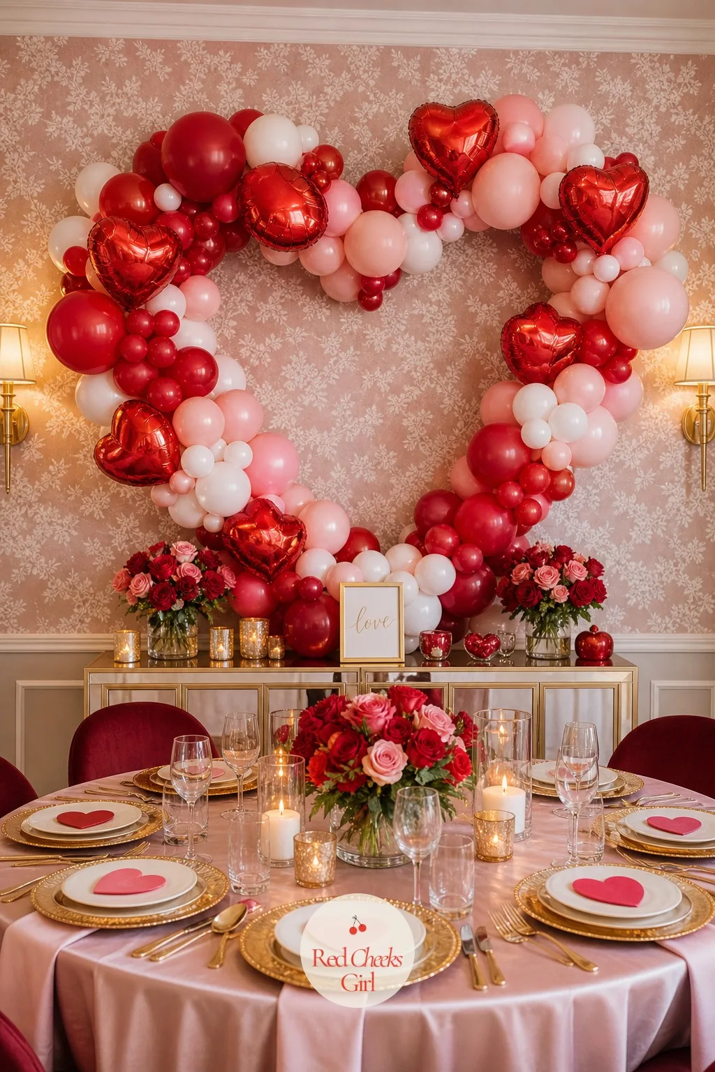 Heart Balloon Backdrop — She will say a balloon wall feels like a teenager's birthday party, and she is right about the wrong kind. Valentine's day bridal