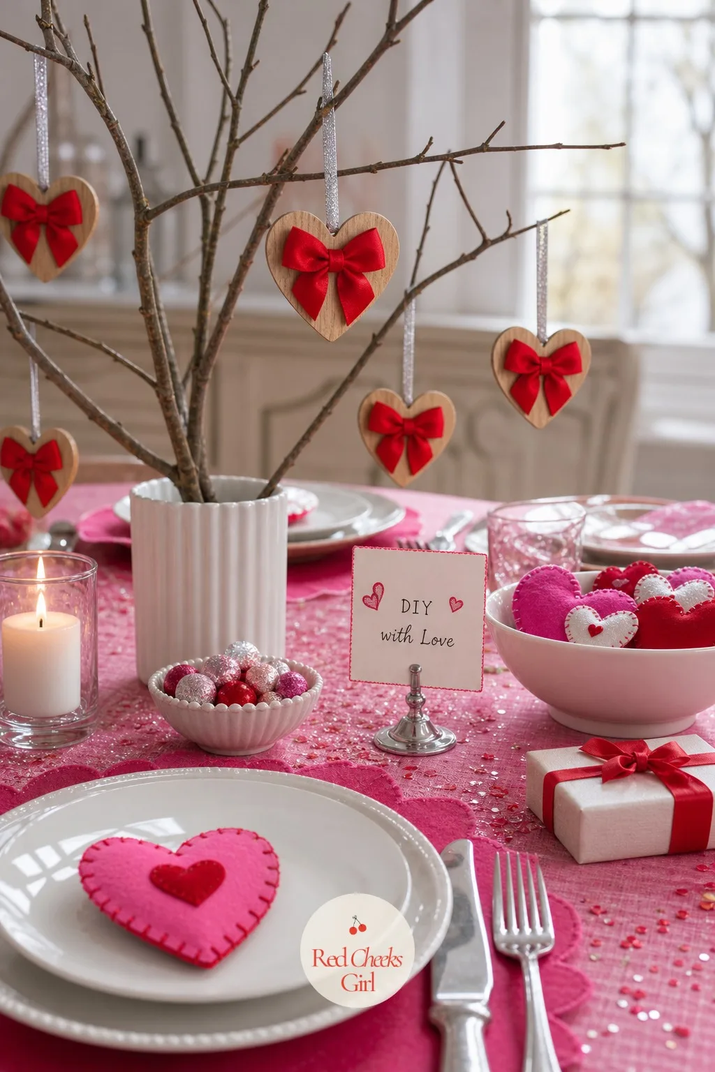 Bow Heart Ornaments — A heart with nothing on it reads flat the second it is hung. Valentines diy crafts to sell