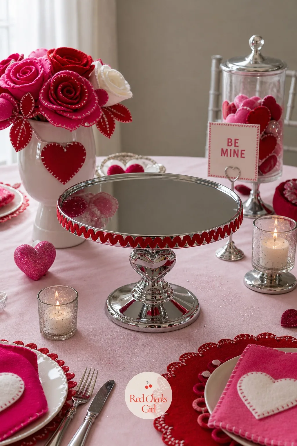 Chrome Heart Cake Stand — A flat plate of treats disappears on a crowded table. Valentines diy crafts to sell