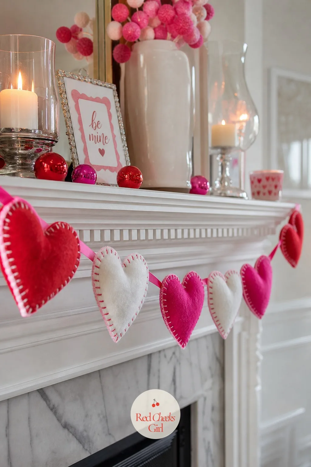 Felt Heart Garland — Felt hearts are easy to find cheap and generic. Valentines diy crafts to sell