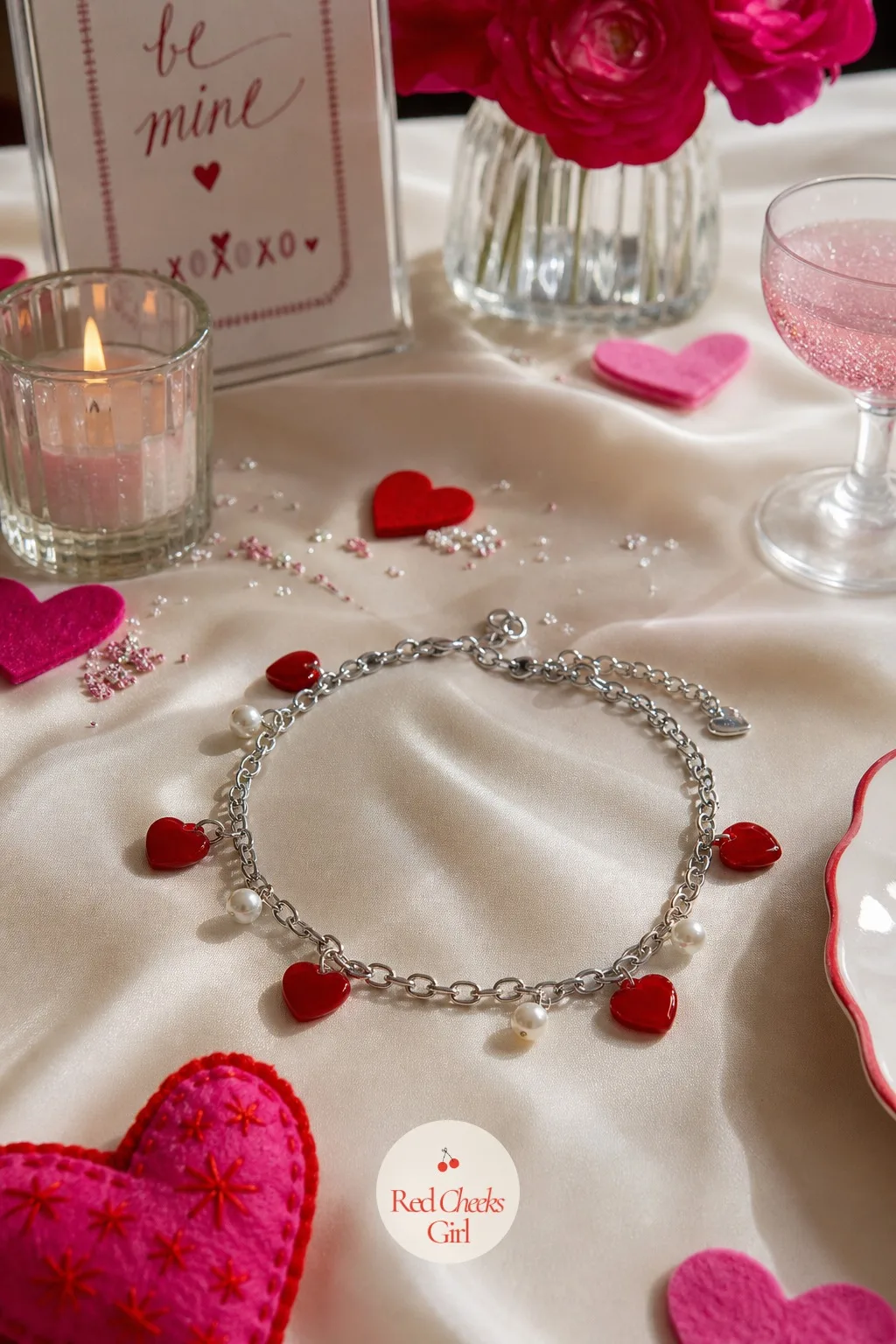 Heart Charm Choker — A plain chain reads unfinished until something hangs from it. Valentines diy crafts to sell