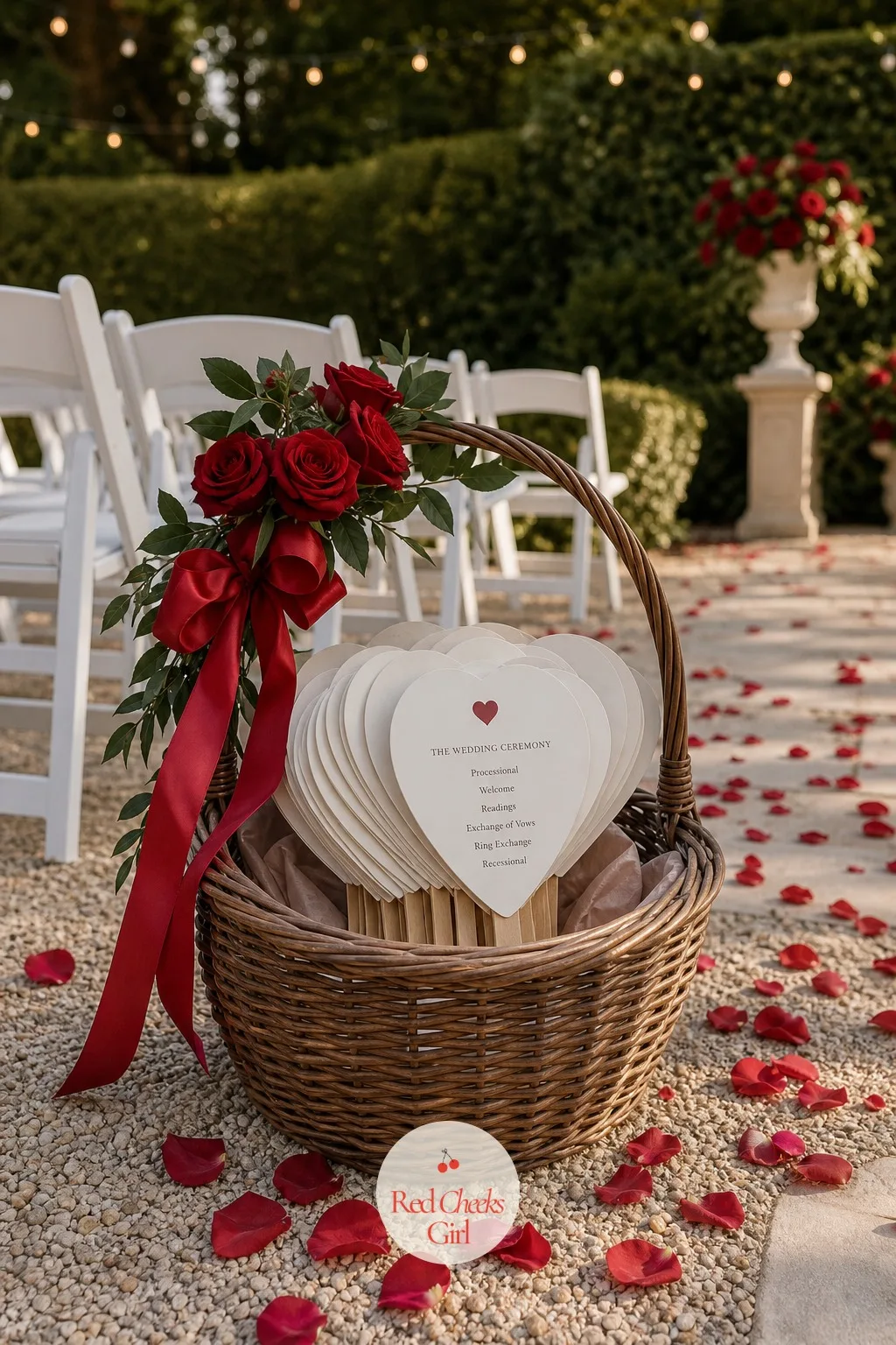 Heart Fan Wedding Programs — A paper program gets read once and folded into a pocket. Valentines wedding