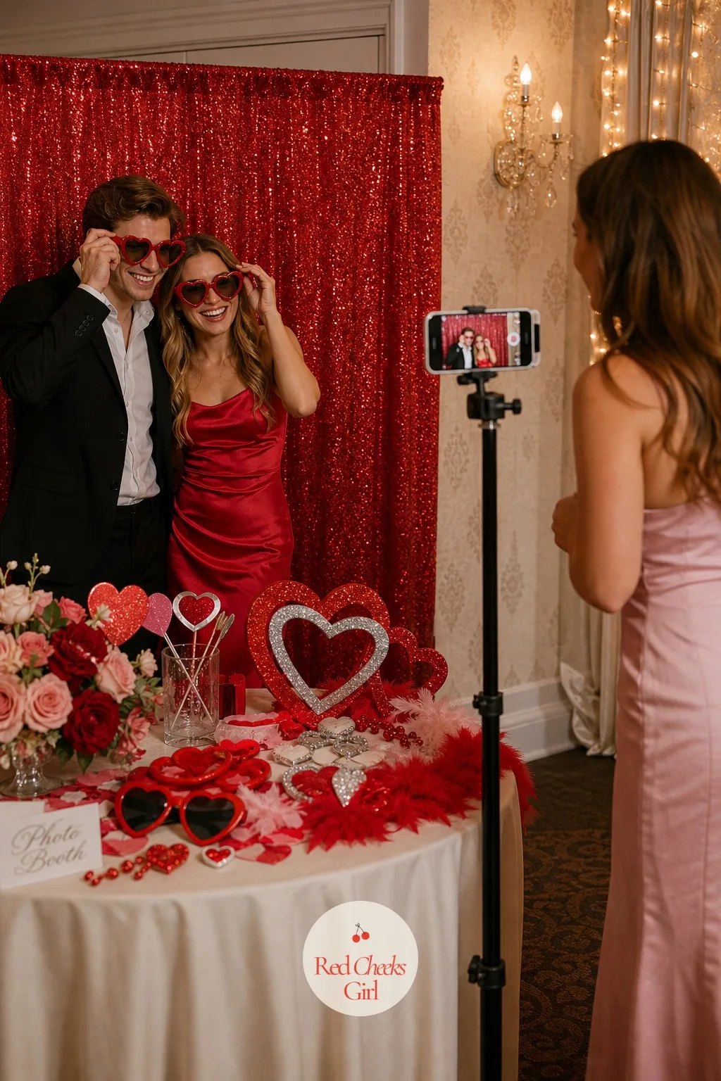 Heart Prop Photo Booth — Cocktail hour drags without something to do besides talk, and a photo booth gives even the shyest guest a reason to pose. Valentines