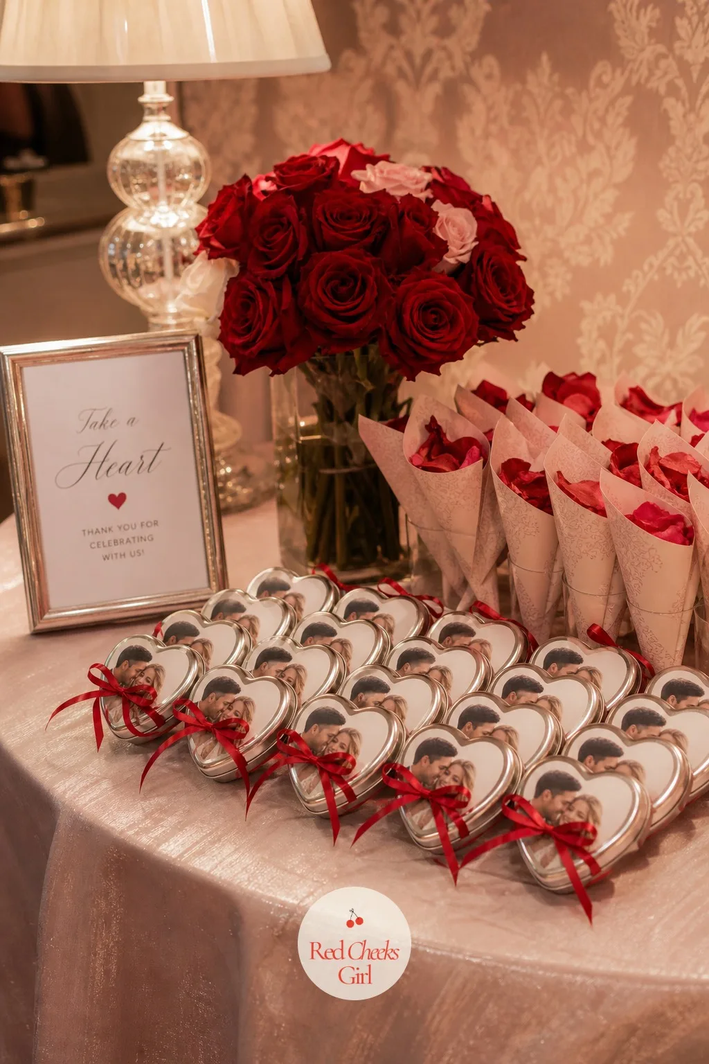 Heart-Shaped Favors With the Couple's Photo — A favor that looks like every other mint tin gets left on the table. Valentines wedding