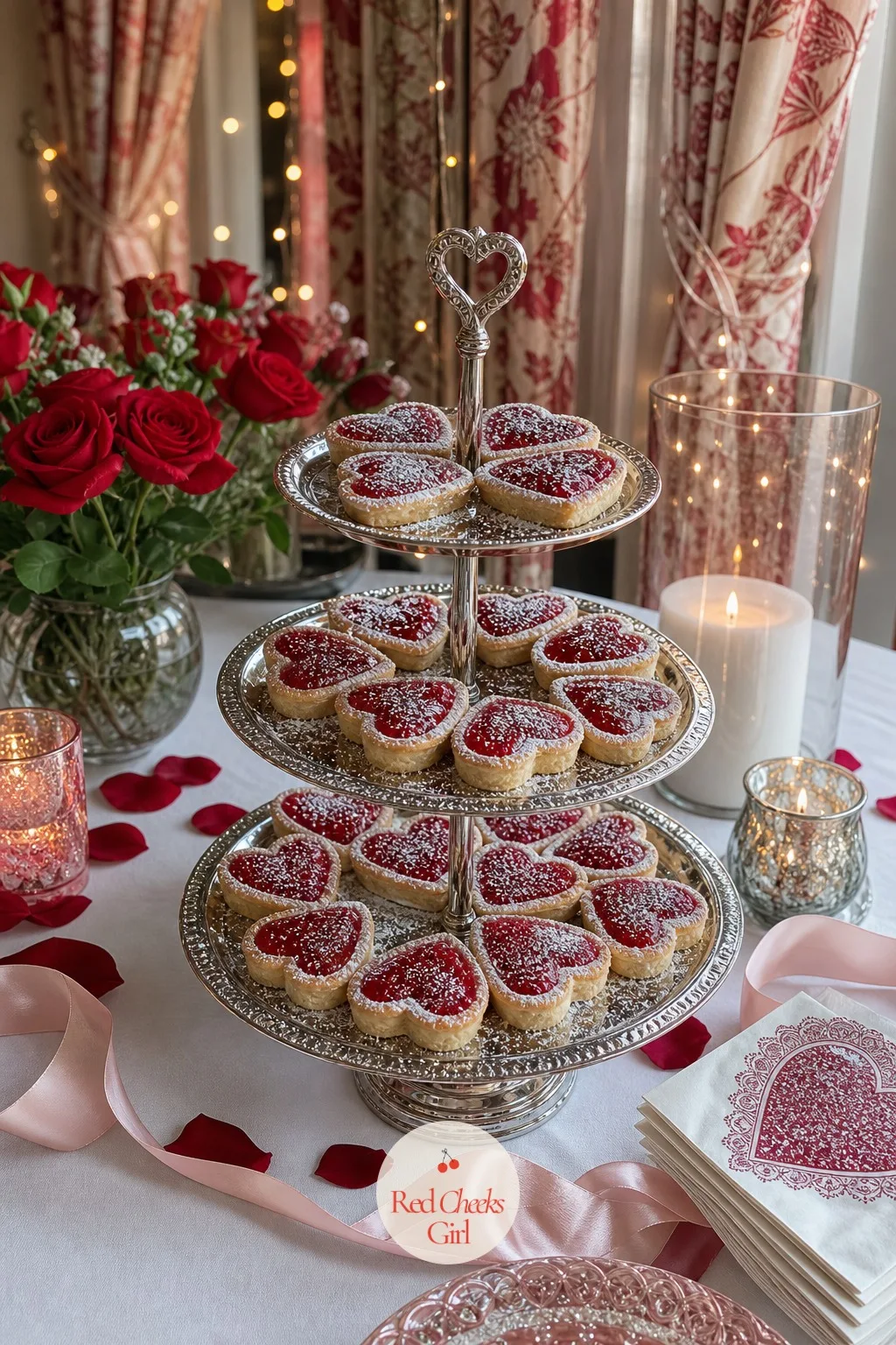 Mini Heart Tartlets — With no formal cake cutting, dessert still needs something to hold its own on a stand. Valentines wedding