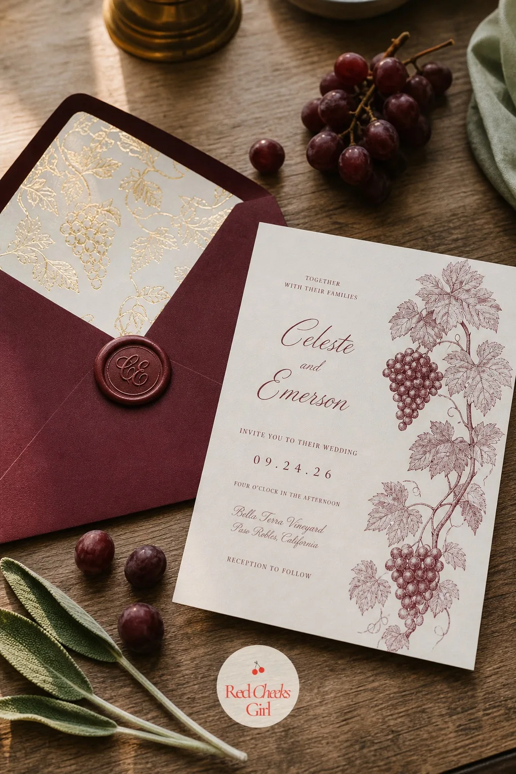 The Invitation — The invitation is the first object any guest holds, long before the vines or the barrels or the string lights, and it is the last entry on