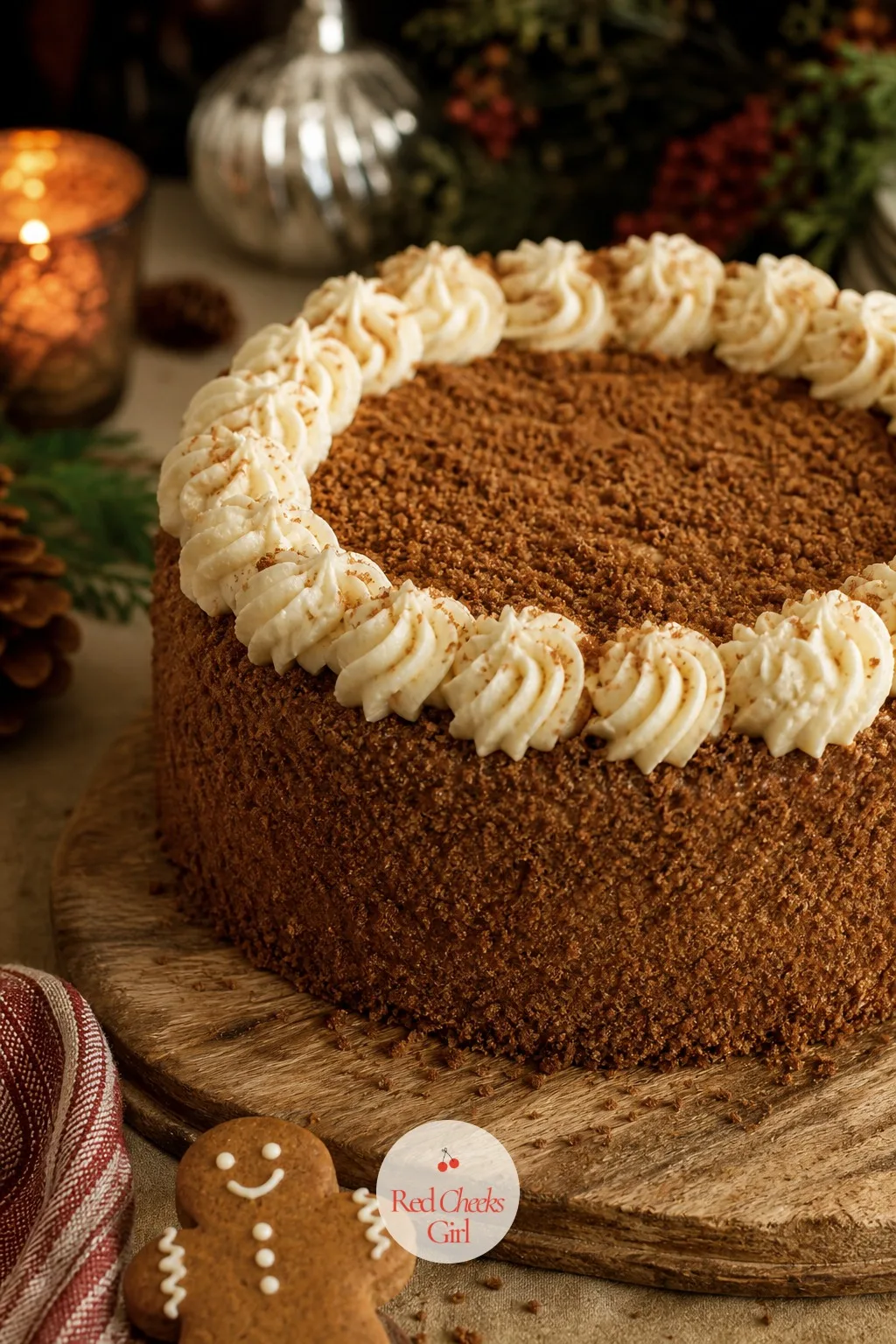 Gingerbread Vintage Cake — Warm spice and a caramel coloured crumb, this is the cake for anyone who finds red and white a bit much by the third dessert of the
