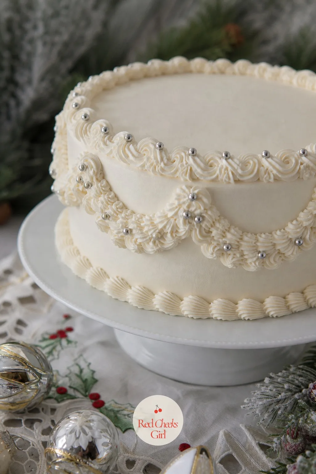 Silver Dragée Vintage Cake — Dragées belong to an older kind of cake decorating, small and hard and faintly formal, the kind of shine that reads as jewellery
