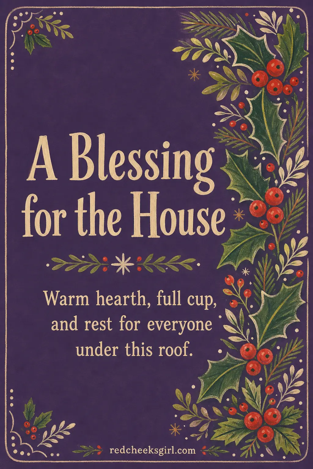 The Fireside Blessing printable sheet — For the household having a harder year than the cards usually admit to. Vintage christmas cards