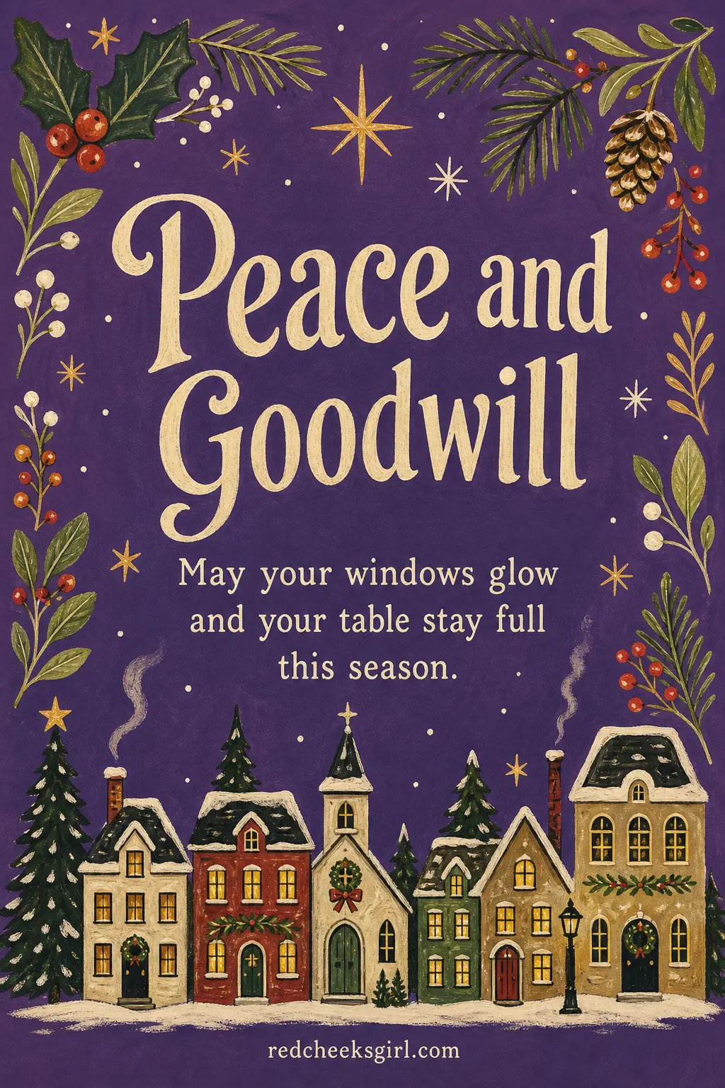 The Glitter Village Window printable sheet — For the people on the list who get a card every year without fail, the dependable ones. Vintage christmas cards