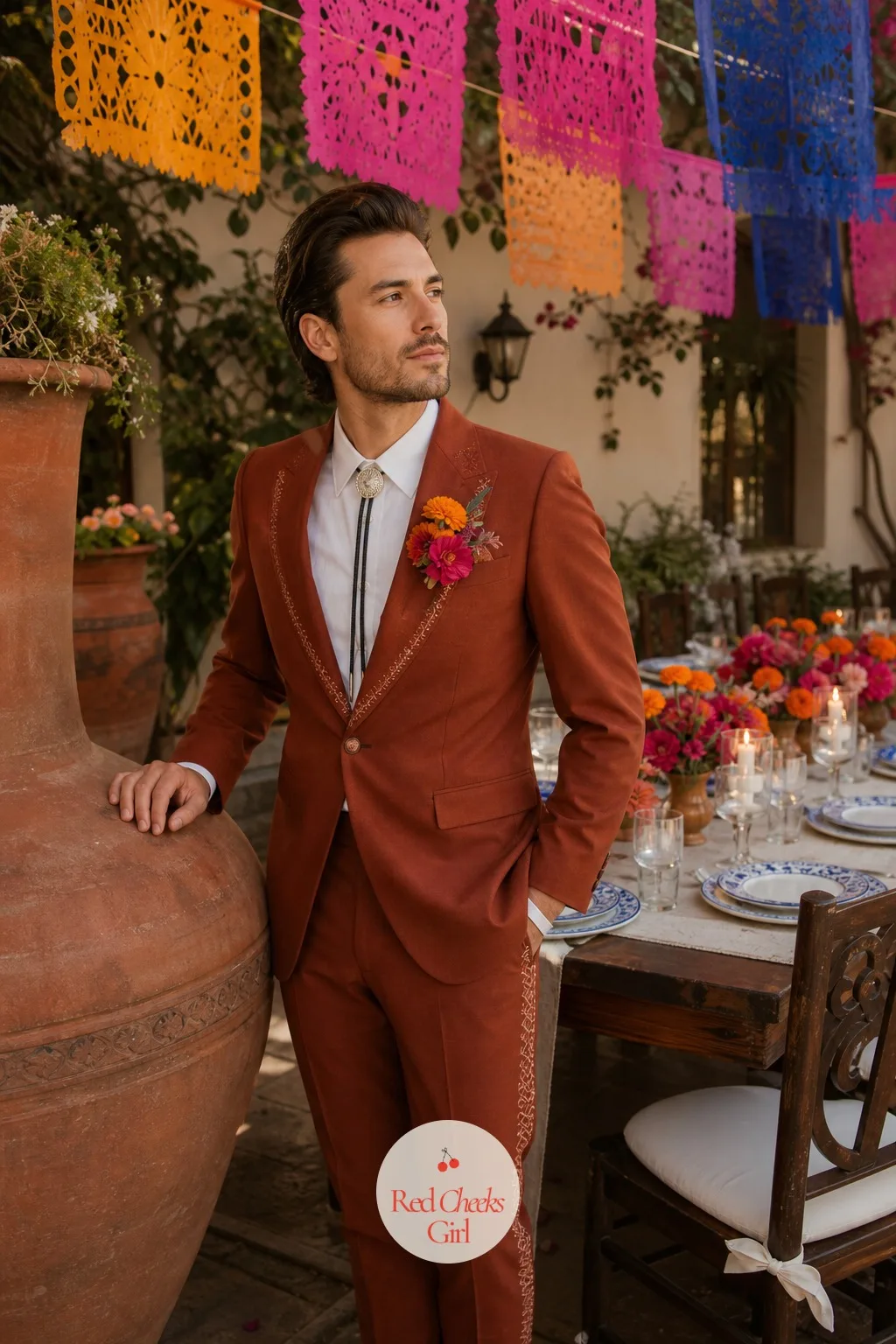 The Groom in a Charro-Inspired Suit — He does not need a full charro suit with silver buttons down the leg to borrow the look, though if he's willing to take