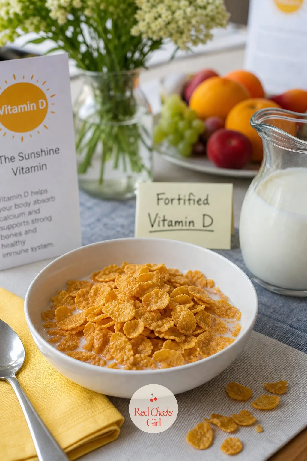 Fortified Breakfast Cereal — Common foods with extra vitamin D and other nutrients include various breakfast cereals , which makes this the fastest entry on