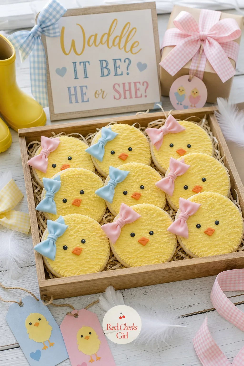 Duckling Face Cookies — These are the cookies guests pick up without thinking, because a round face with an orange beak is impossible to walk past. Waddle it