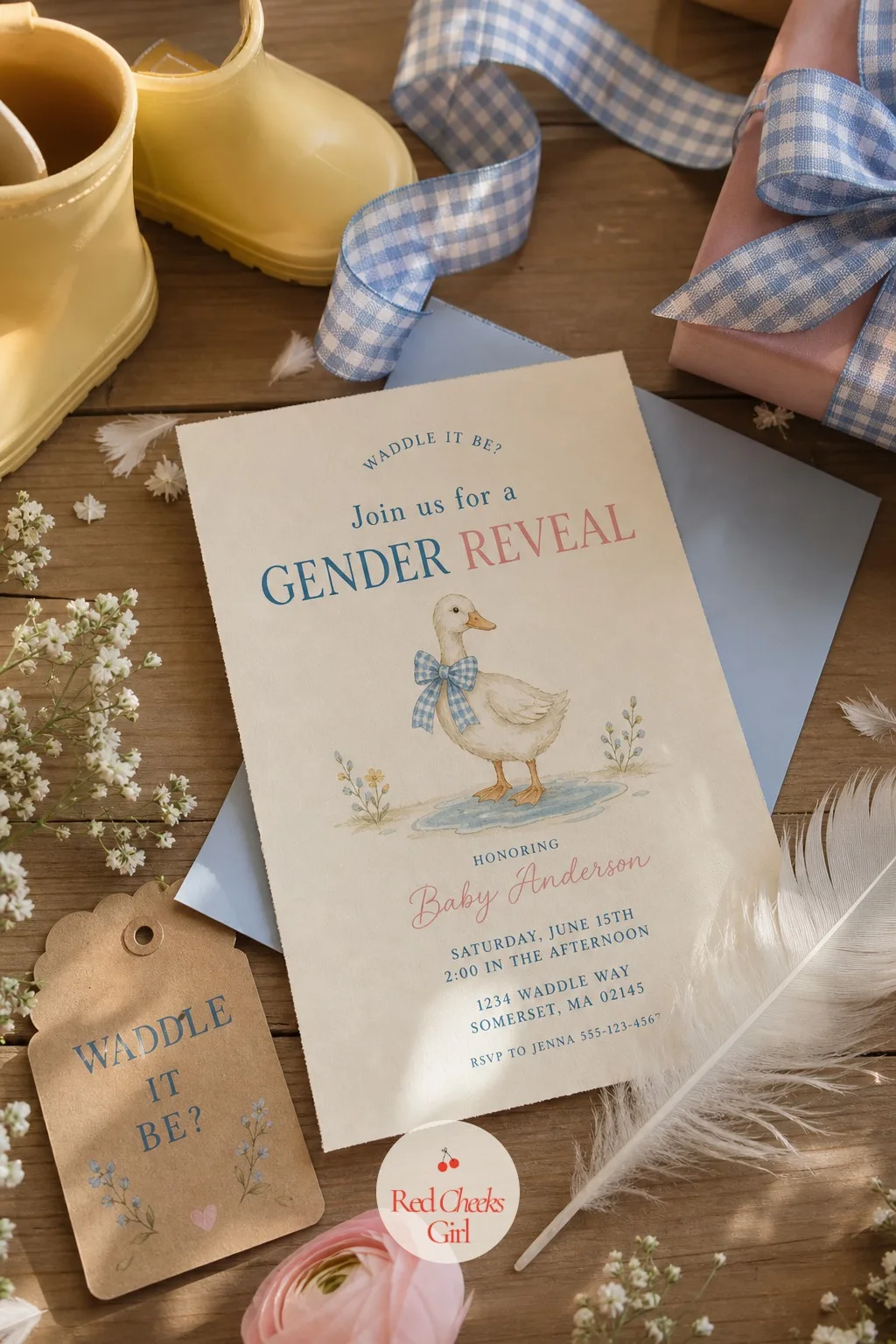 Mother Goose Nursery Rhyme Invitation — This is the smallest object in the whole party and the first thing anyone sees, so it carries the theme before a single