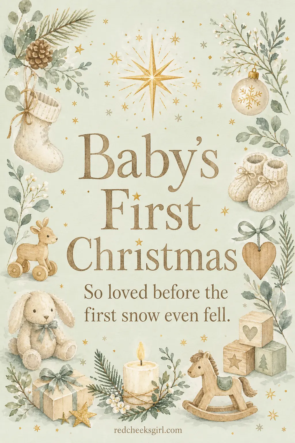 Baby's First Christmas printable sheet — For the first festive season of a new small person, tucked into a card for the grandparents or kept as a keepsake with