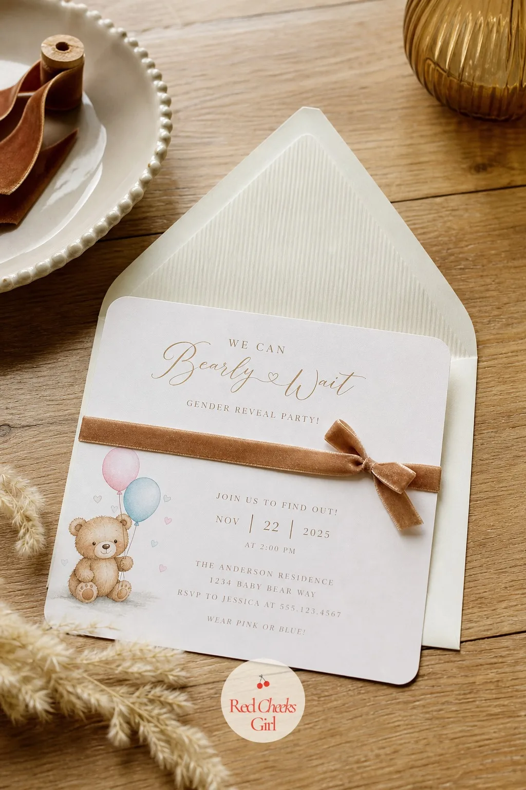 Invitation — The invitation is the smallest item on this whole list and the first thing guests actually see, which is why it goes last here but first in the