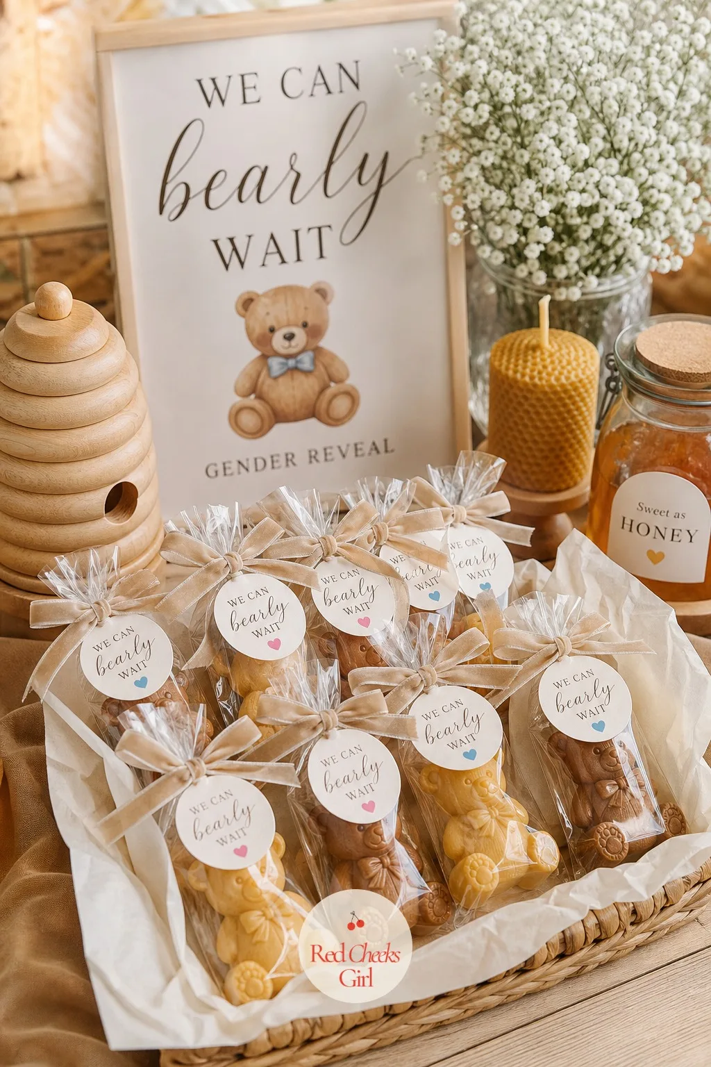 Small Bear Favors — A mini plush bear is the obvious favor here, but a jar of bear-shaped honey candy or a tiny bear soap bar earns its keep better, since