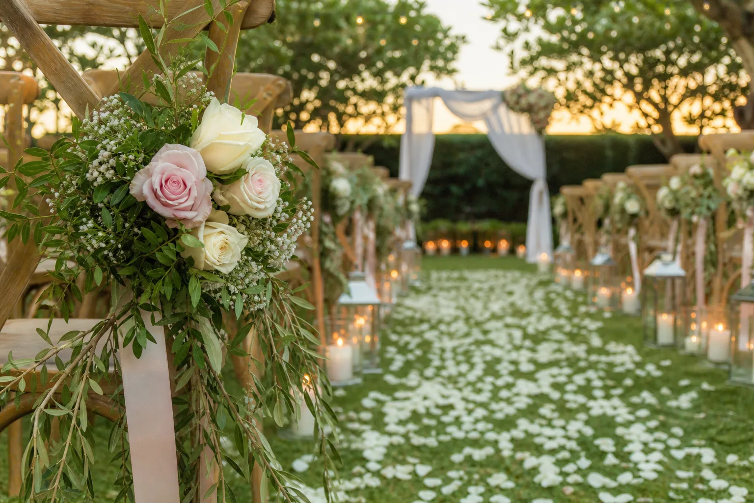 23 Wedding Aisle Decor Ideas From Petals to Candle Rows
