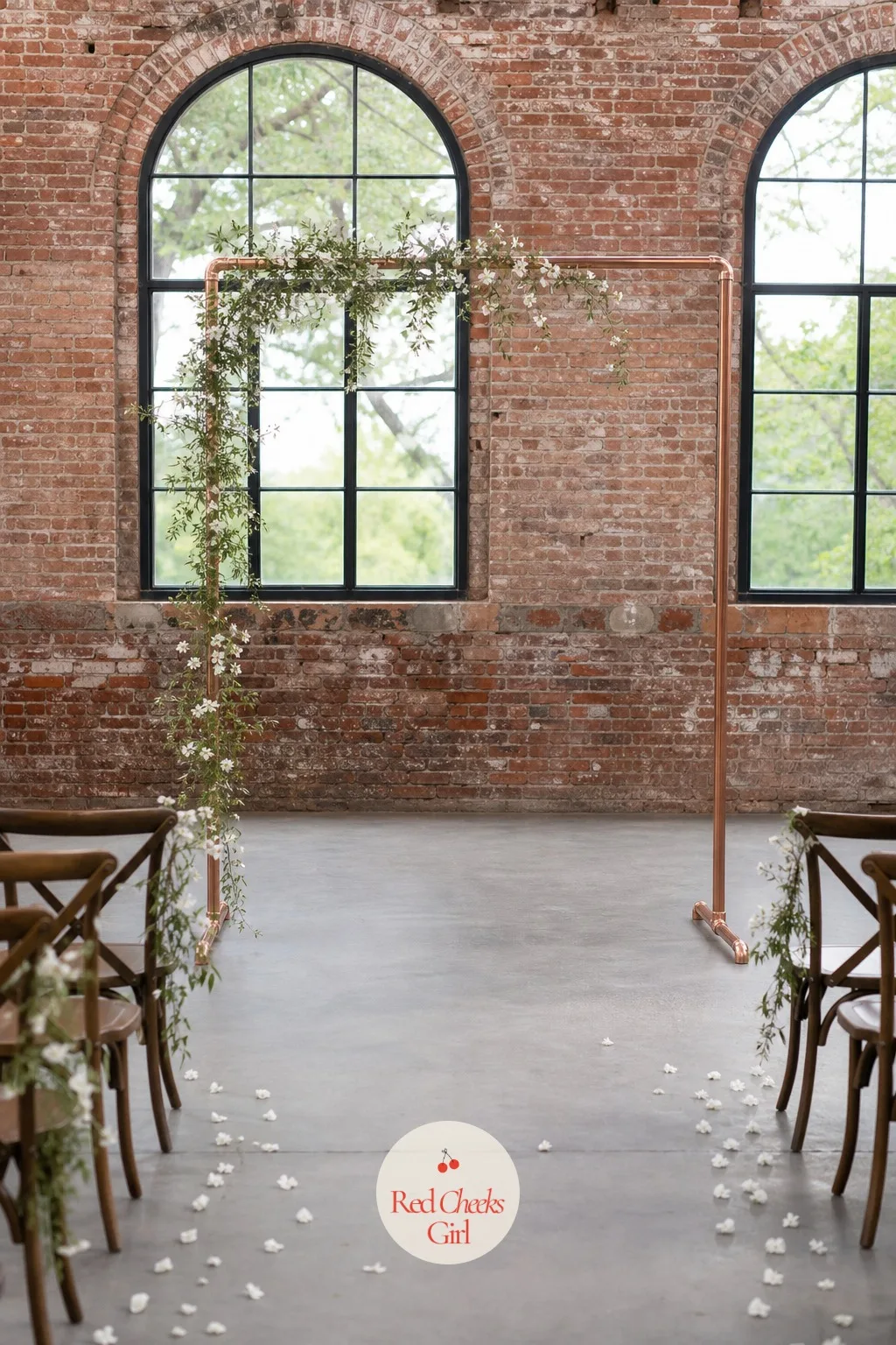 Copper Pipe Arch With Trailing Jasmine — This one is for the couple who would rather build something than buy it, copper pipe fittings from a hardware store