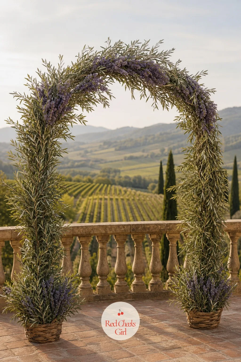 Lavender and Olive Branch Arch — Guests remember a ceremony arch by smell more than they admit, and lavender against silvery olive leaf gives off real scent