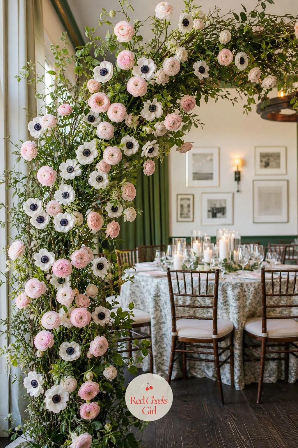 Ranunculus and Anemones — These two look like they belong together without any help, the ranunculus round and full, the anemone flat with that dark eye at the