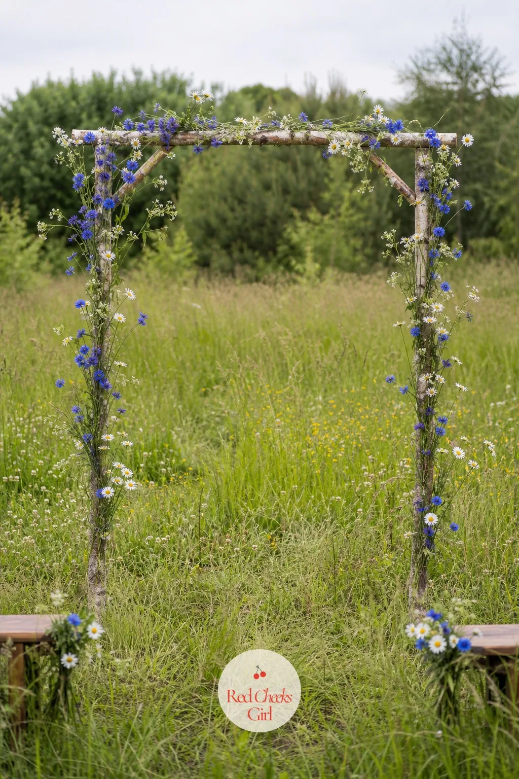 Wildflower Meadow Sprays — A garden wedding looks wrong with anything too neat on the arch, and loose meadow sprays are the one arrangement that actually
