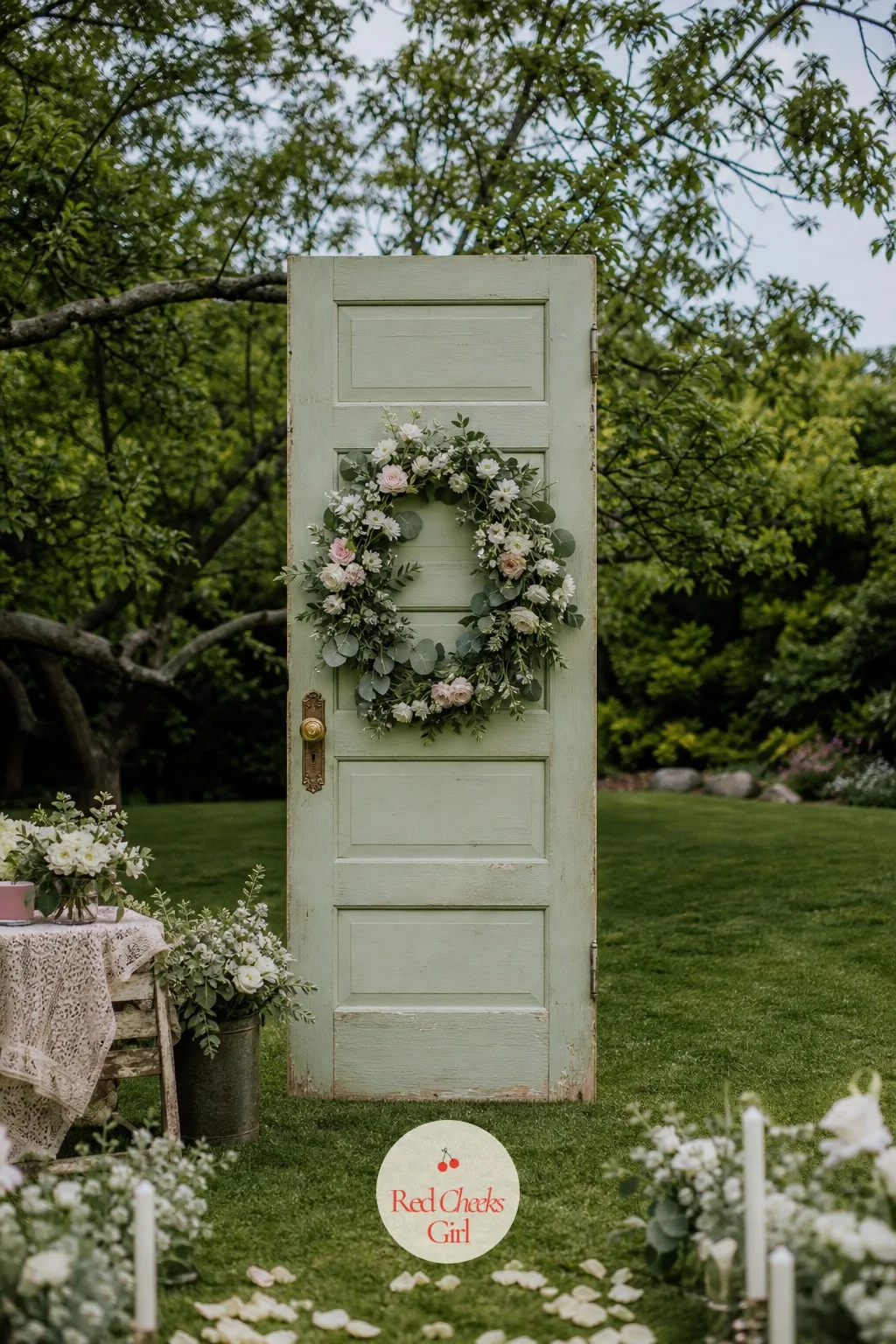 Vintage Door Arch — No one forgets a wedding that happened in front of an actual door standing in the middle of a field or a barn, it is the one prop guests