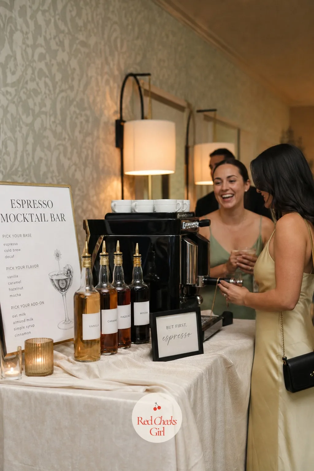 Espresso Mocktail Bar — Not every guest wants alcohol by the second hour, and a sleepy late reception benefits from something with actual caffeine in it.